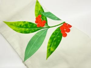 南天模様織出し名古屋帯